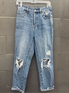 Pacific Sunwear Light Blue Distressed Boyfriend Jeans
